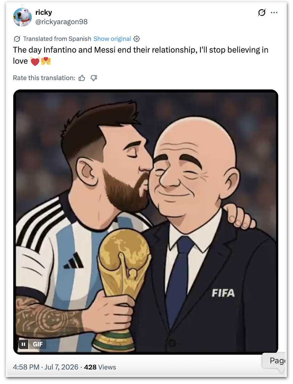 Meme Infantino e Messi