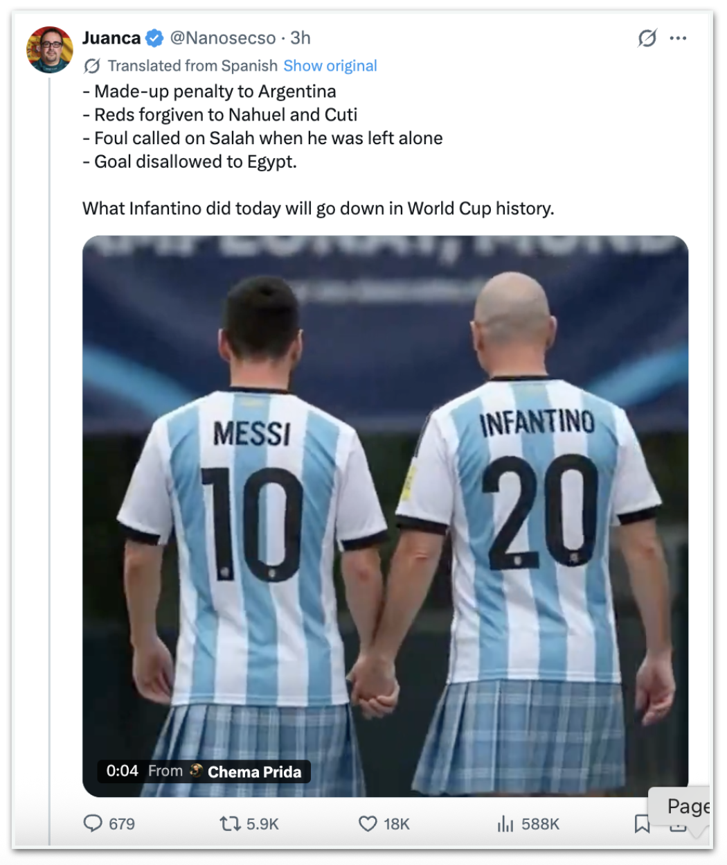Meme Infantino e Messi