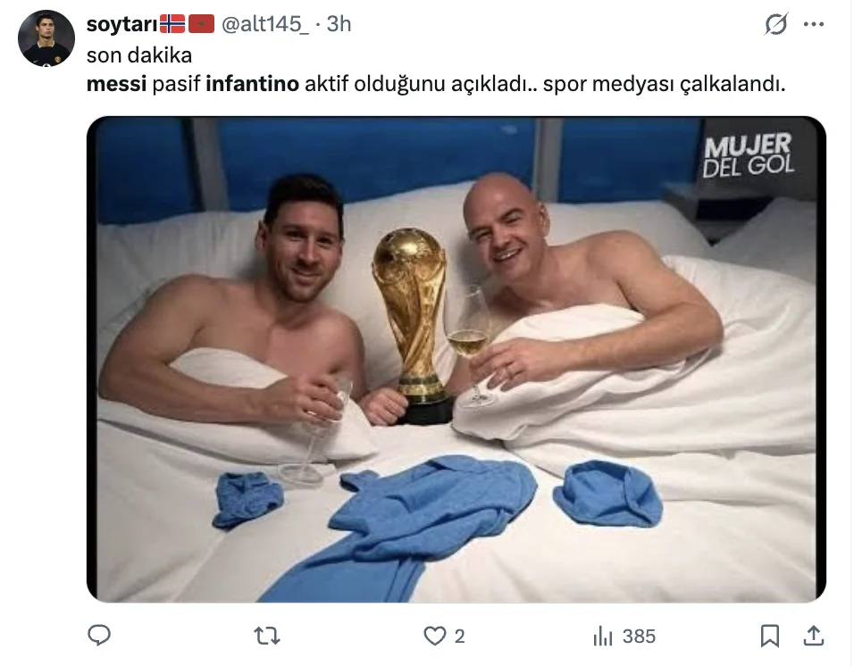 Infantino se atrapalha e vai parar nos memes por suposta torcida à Argentina de Messi Meme Infantino e Messi