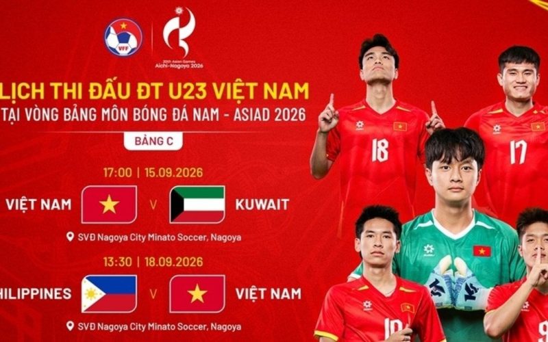 U23 Vietnã inicia jornada no ASIAD 2026 com jogos contra Kuwait, Filipinas e Uzbequistão