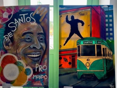 Museu Pelé apresenta exposição “O Rei em Cores” com 12 obras de arte urbana que celebram a conexão de Pelé com Santos