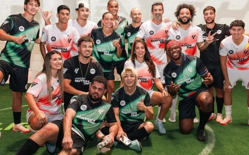 Lendas do futebol, como Figo, Marcelo e Rivaldo, brilham em evento da La Liga em Nova York para lançamento de EA Sports FC 27