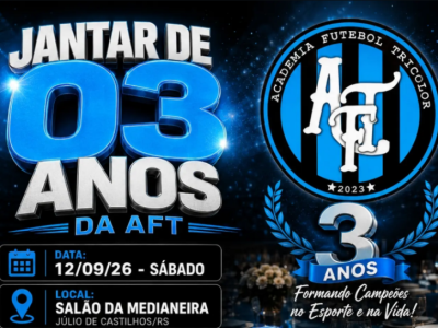 Academia Futebol Tricolor celebra 3 anos e recebe Moção de Reconhecimento da Câmara de Vereadores neste sábado