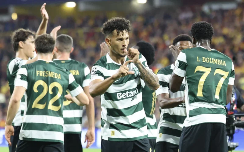 Sporting CP vence Lens por 2 a 0 e lidera a Liga dos Campeões europeus com seis pontos