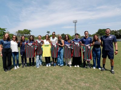 CBF e FIFA visitam Fluminense e projeto Daminhas da Bola para discutir futuro do futebol feminino no Brasil