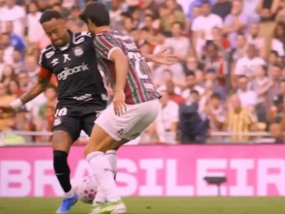 Neymar é surpreendido por caneta de Igor Rabello em derrota do Santos para o Fluminense no Brasileirão