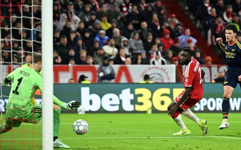 Declan Rice salva Arsenal com empate heroico contra o Bayern de Munique na Liga dos Campeões
