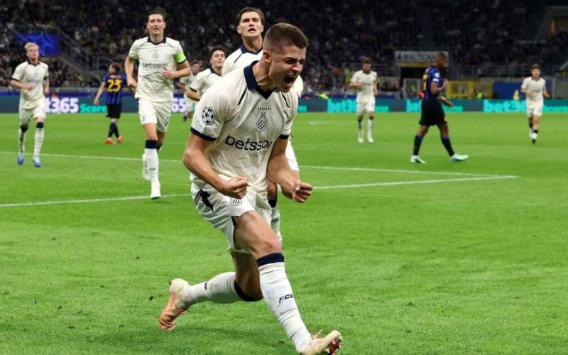 Club Brugge vence a Inter de Milão em jogo eletrizante na Champions League, com hat-trick de Tresoldi